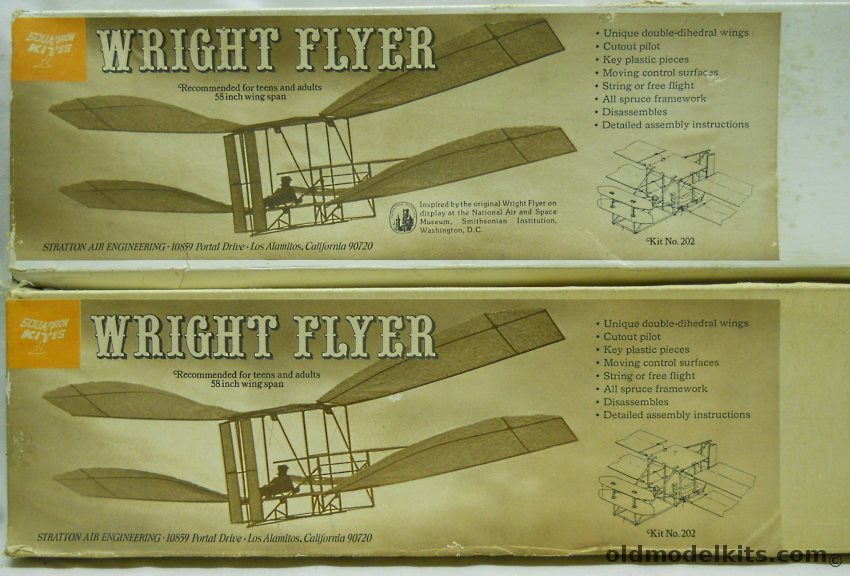 Stratton Air Engineering TWO Wright Flyer 58 Inch Wingspan Squadron Kites, 202 plastic model kit